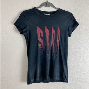 Pam & Gela tee STAR glitter washed out vintage style t-shirt SMALL